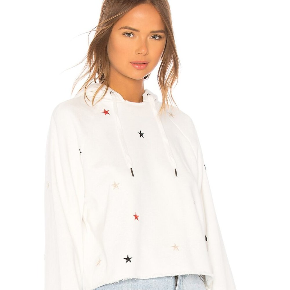 Pam & Gela Crop Hoodie Sweatshirt With Stars